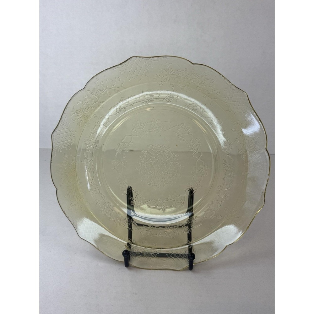 Federal Normandie Amber 9 1/4" Dinner Plate Depression Glass